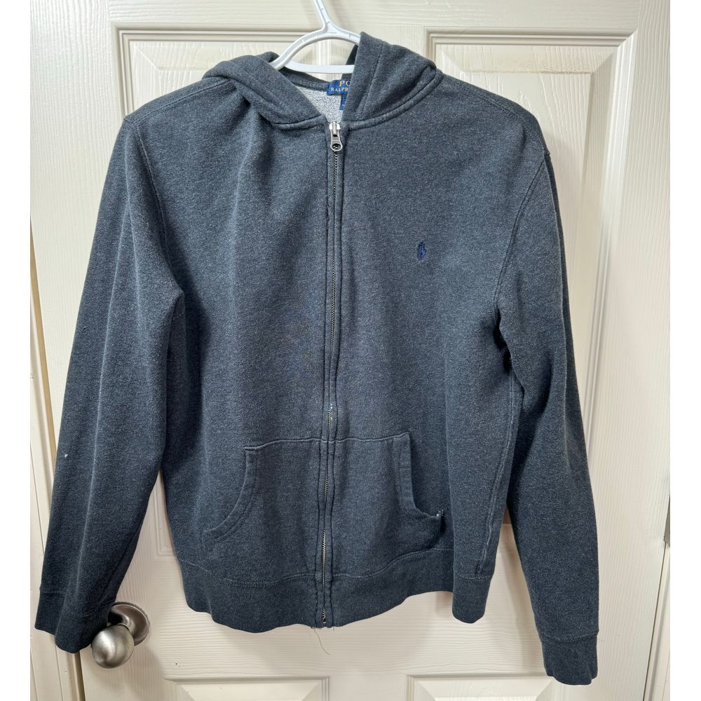 Polo Ralph Lauren Men's Size XL Full Zip Hoodie‎ Gray Sweatshirt Cotton Casual